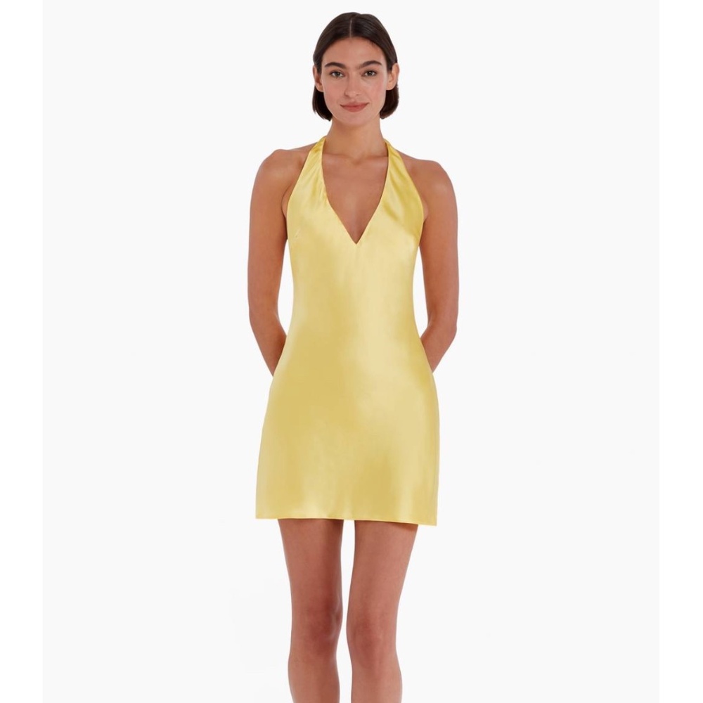 Amanda Uprichard Yellow Bondi Silk Dress